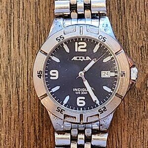 Timex Acqua Wristwatch Stainless Steel Men's Watch 90s Watch